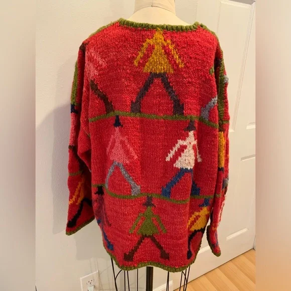 Colorful Geometric Patterned Cardigan - Picture 6 of 6